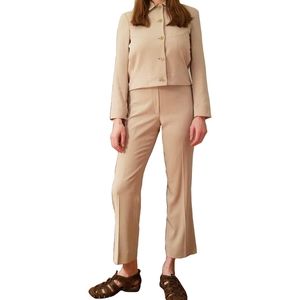beige suit ~ 90s vintage ~ 2P